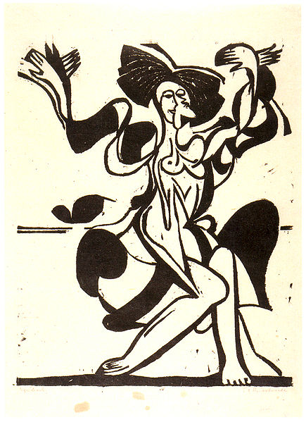 Dancing Mary Wigman - Woodcut